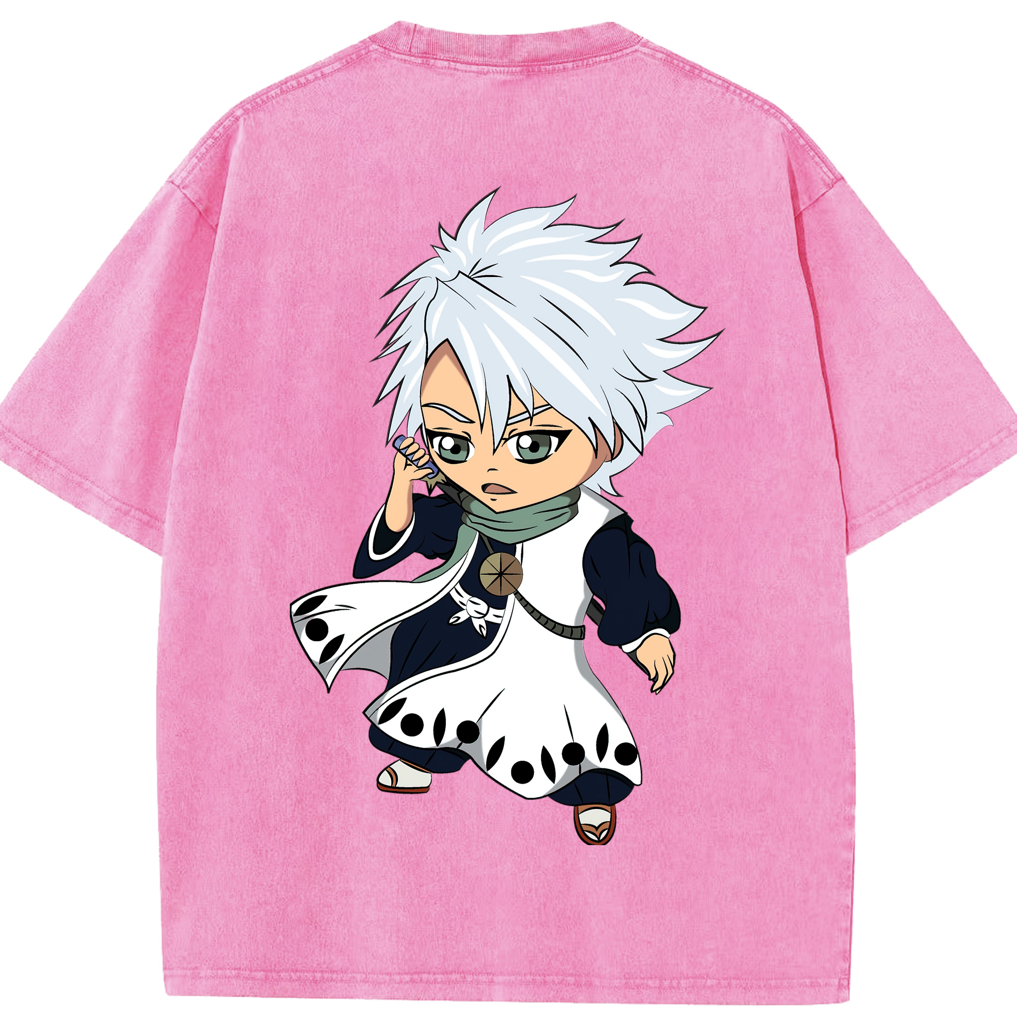 （画像用） ブリーチ 日番谷冬獅郎（ひつがや とうしろう） BLEACH Hitsugaya Toushirou 綿100% ヴィンテージ風 半袖Tシャツ（背面プリント）